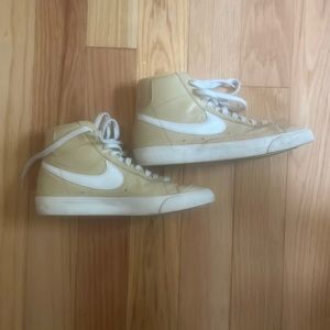 Tan and White Nike Blazers Size 8.5
